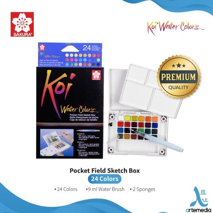 

Sale Cat Air Sakura Koi Watercolor 24 Pocket Field Sketch Box