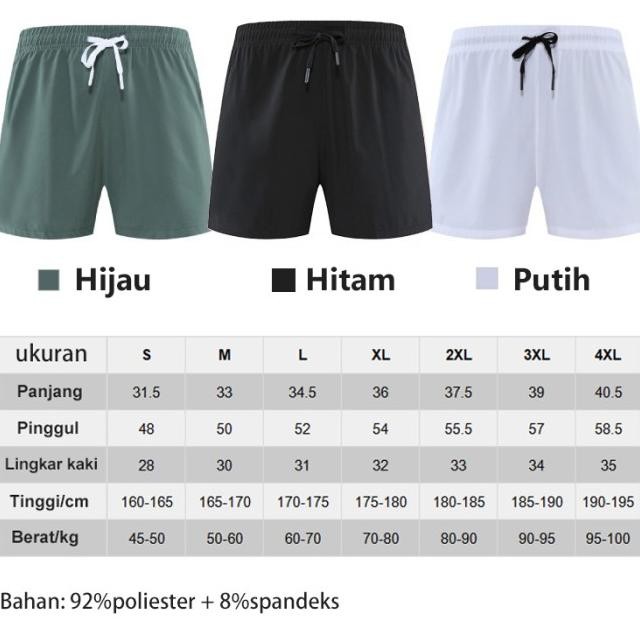 Celana Pendek Parasut Pria Lari  Saku Resleting