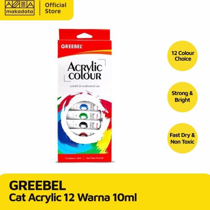 

Sale Cat Acrylic | Acrylic Paint Greebel 10 Ml (12 Warna) Murah