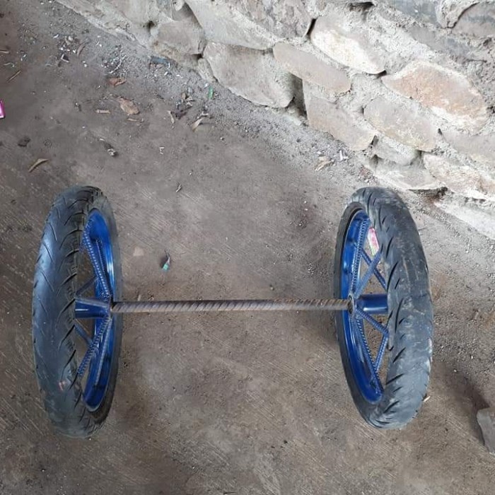 Roda Gerobak Dorong Roda Jari 6 x 2 Besar Satu Set