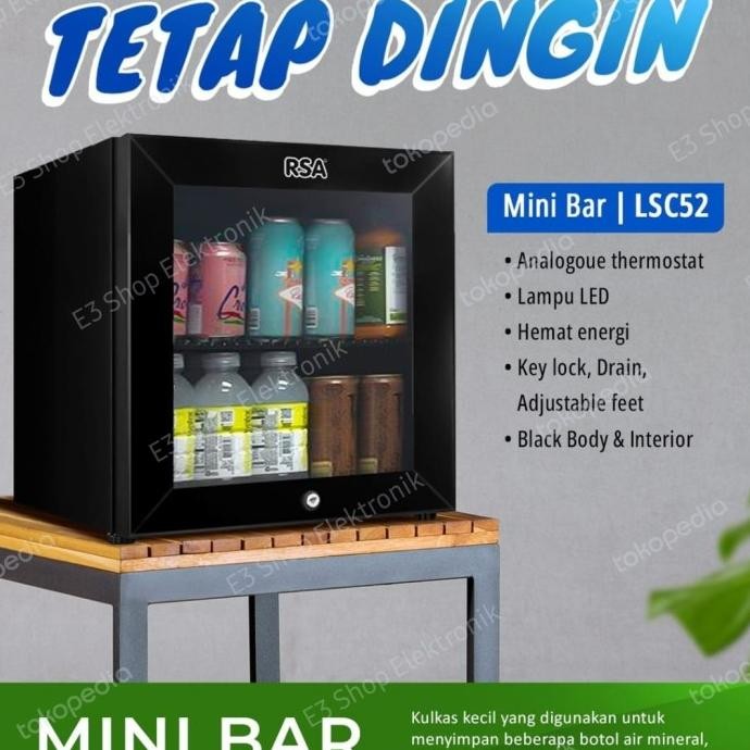 Terlaris Rsa Kulkas Mini Bar Lsc52 Showcase Chiller Kaca Lsc 52 Ready Stok