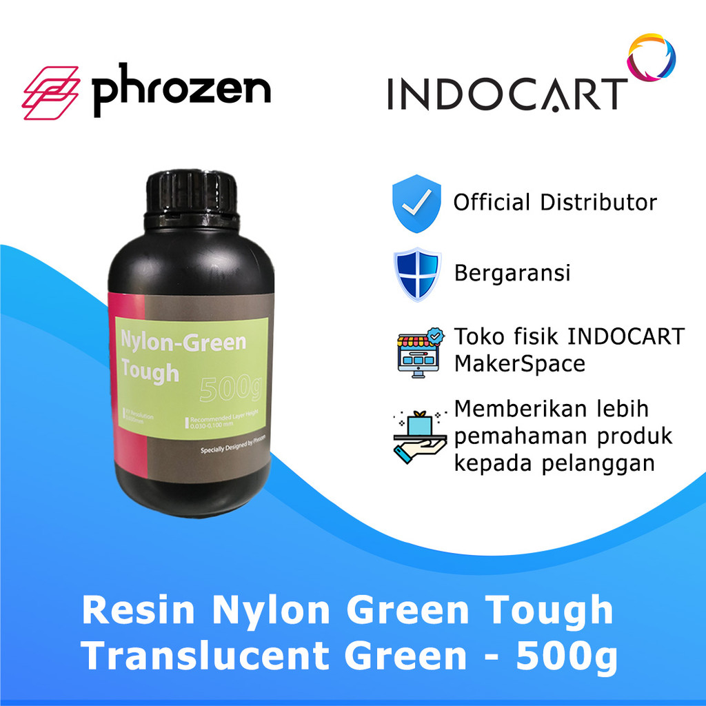 INDOCART Tinta Resin 3D printer Phrozen Nylon Green Tough Resin-500g-IndoCart 3D