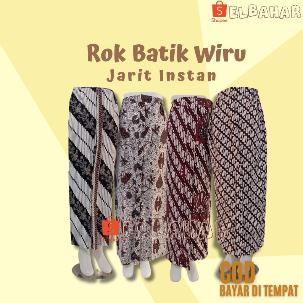 Pakaian Sexy Rok Batik Putih Wiru Jarit Instan Jarik Batik Bawahan Kebaya Kondangan WisudaNikah Akad