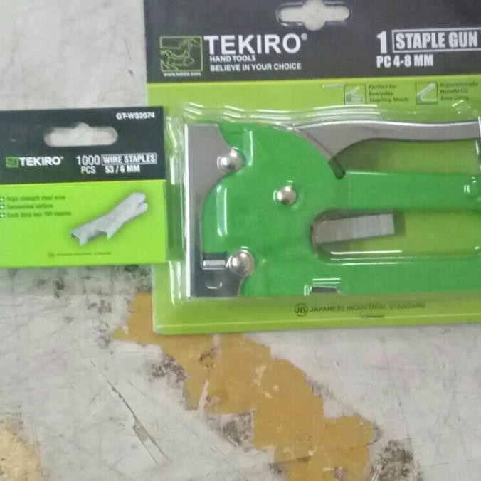 

Steples Tembak Tekiro + Isi Steples 6Mm Tekiro/ Staple Gun Tacker Original Dan Terpercaya
