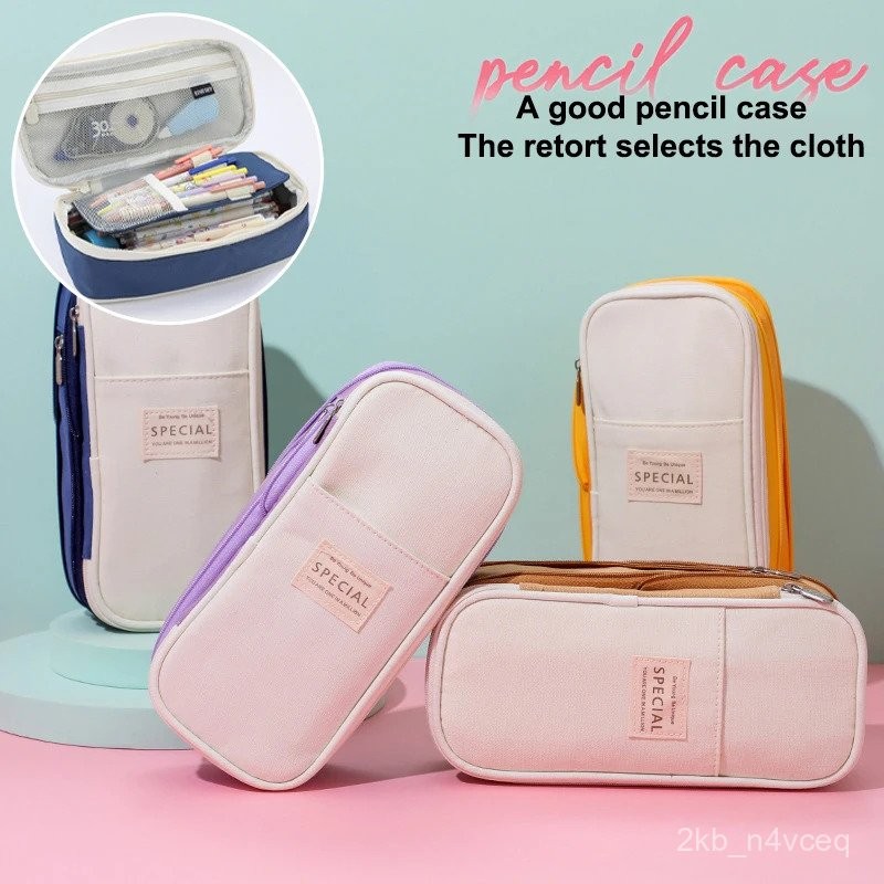 

Pencil Case Large Capacity Double Layers Pencil Bag Pouch Holder Box for Girls School Supplies Student Stationery Office KUR0