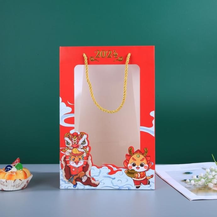 

acc Paper Bag Naga 2024 Box Mika Kantong Kado Hampers Imlek Murah Grosir