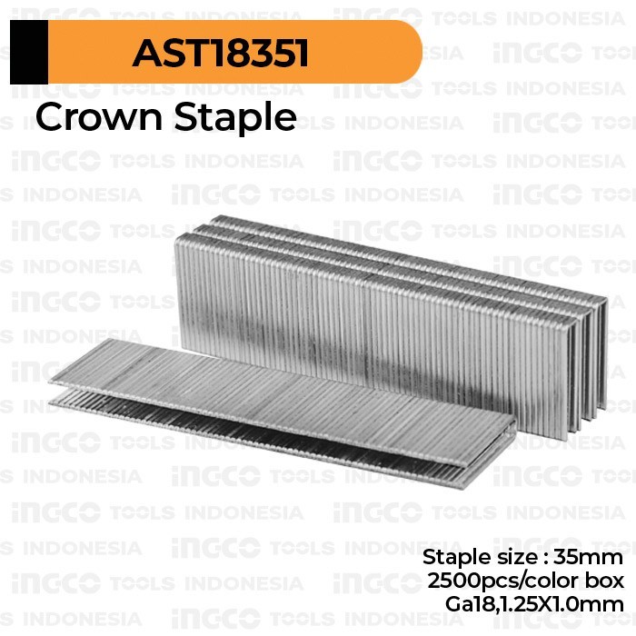 

Crown Staples (U 35 mm) INGCO AST18351 - Refill Isi Steples Tembak U35