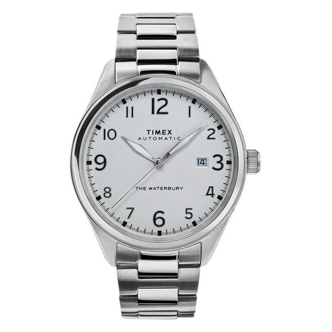 SALE TIMEX WATERBURY TW2T69700 AUTOMATIC SILVER DIAL STAINLESS STEEL STRAP