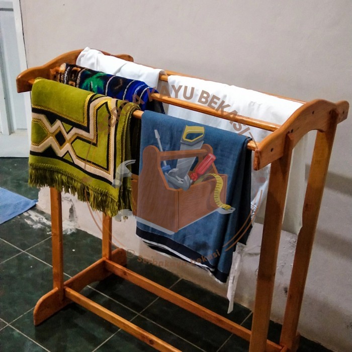 Promo Rak Jemuran Handuk Kayu
