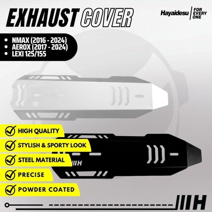 HAYAIDESU EXHAUST COVER AEROX TAMENG PELINDUNG KNALPOT MOTOR AEROX OLD 2017 - 2020 & AEROX CONNECTED