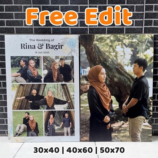 Cetak Foto Ukuran 30x40 A3 12R 60x40 16R Jumbo A2 Papan MDF 9mm