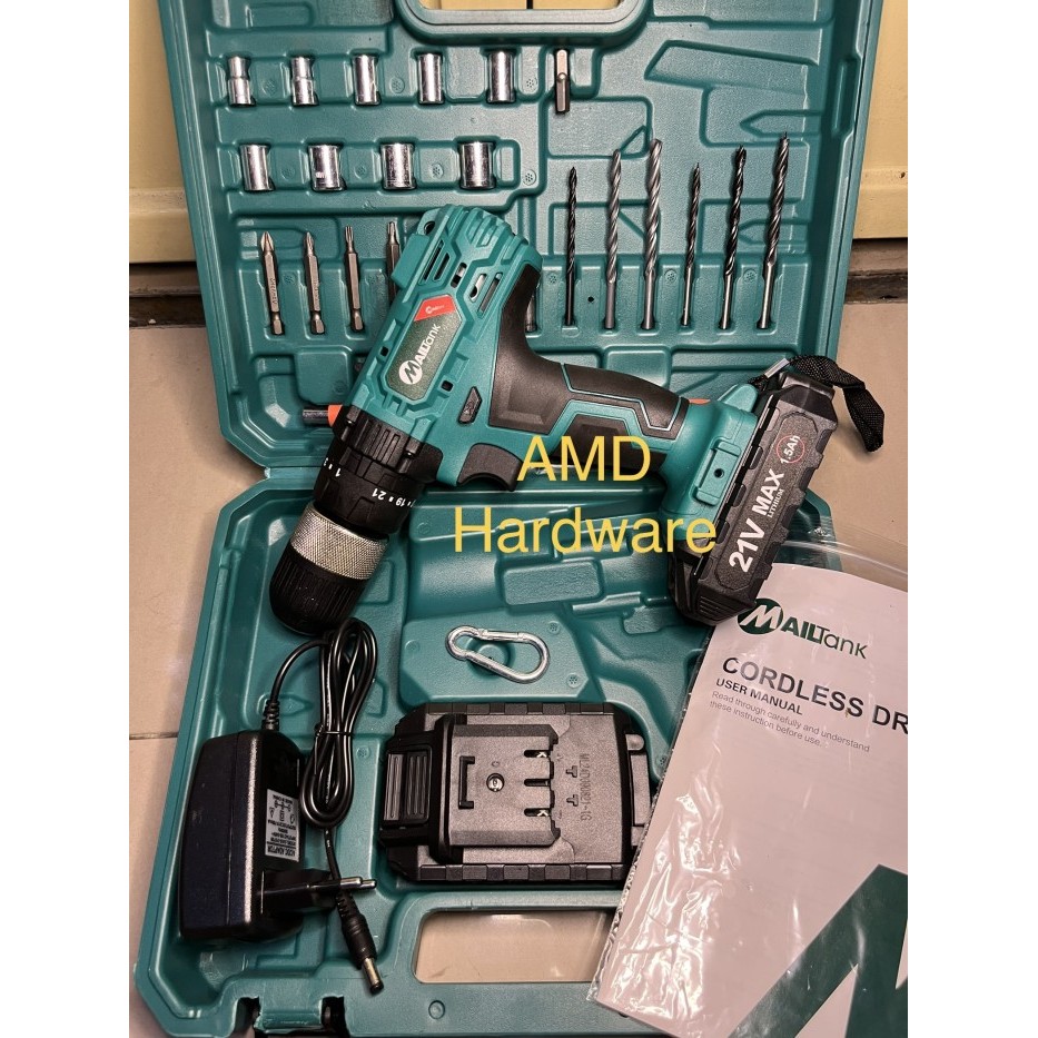 NAGAWA NCD2113Y Mesin Bor Beton Tembok Cordless Impact Drill Set 13mm