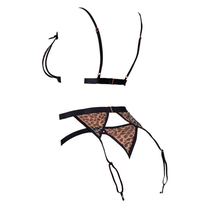 AMAN B352 PAKAIAN DALAM BRA SET BRALETTE  HOT BH CD GARTER BELT LEOPARD MACAN TUTUL