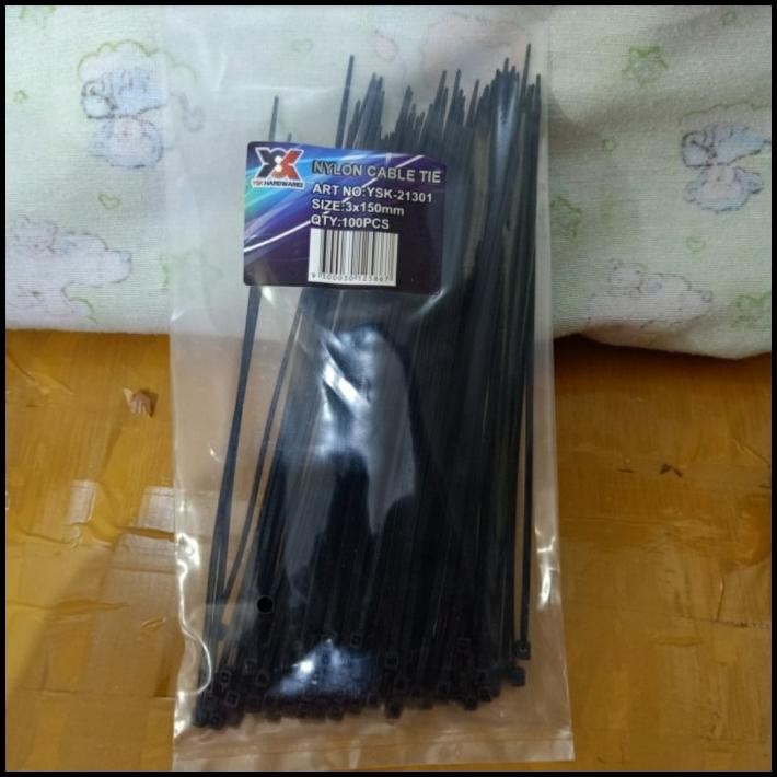 

TERBARU TALI TIS / KABEL TIS / CABLE TIS HITAM 15CM (3 X 150MM) /100PC !!!!!!