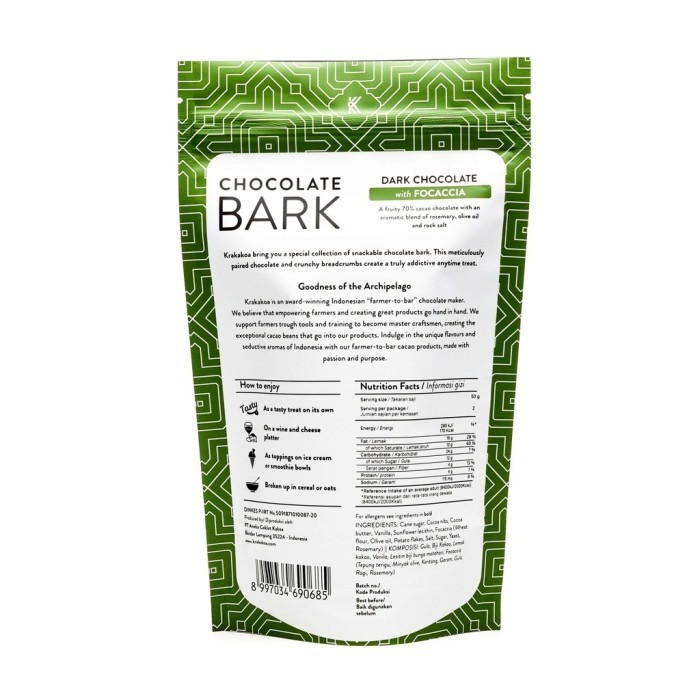 

Raaoa Beau Dar Chocolate Bar With Focaccia 100G Na Coelat