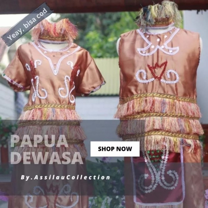 Baju Adat Papua Dewasa ( Berlaku 1 stel Pria/ Wanita )