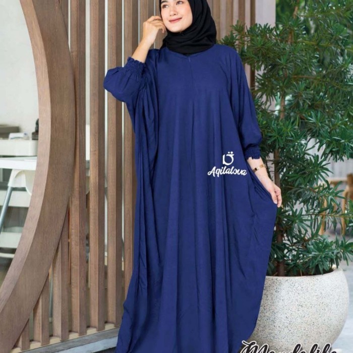 Kaftan BISA COD DASTER KAFTAN POLOS UNIQUE BAHAN RAYON ADEM TEBAL BUSUI - Navy, All Size premium mod