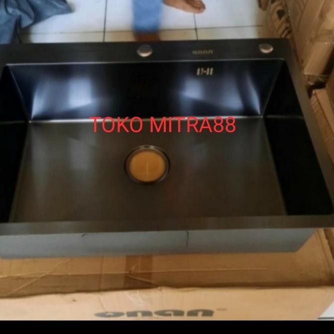 

PROMO KITCHEN SINK ONAN 7050 BLACK KOMPLIT SET KRAN FEXSIBEL HITAM