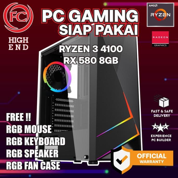 

PROMO PC GAMING & DESIGN RYZEN 3 4100 16GB RX 580 8GB SIAP LIVESTREAMING
