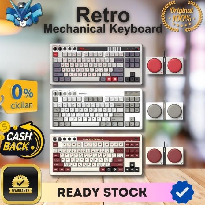 

PROMO 8BITDO RETRO WIRELESS 87 KEYS HOTSWAPPABLE MECHANICAL KEYBOARD / GAMING KEYBOARD