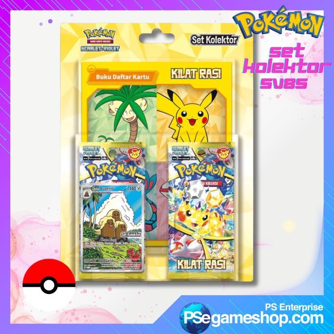 PROMO BOOSTER BOX SET KOLEKTOR PIKACHU POKEMON INDONESIA KILAT RASI SV8S /KARTU GAME KOLEKSI POKEMON