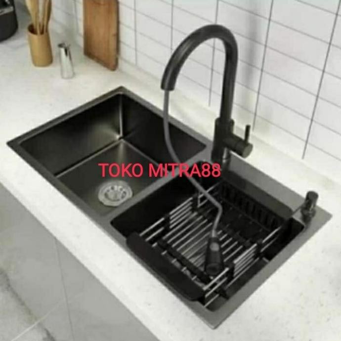 

PROMO PAKET LENGKAP KITCHEN SINK JKM 8245 BLACK KRAN TARIK HITAM