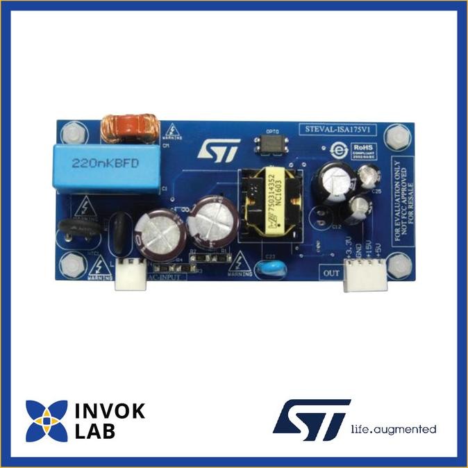 

PROMO STMICROELECTRONICS STEVAL-ISA175V1 EVALUATION BOARD STMICROELECTRONICS FLYBACK CONVERTER, SMART METER THREE OUTPUT, 15V-5V-3.3V, 9.4W