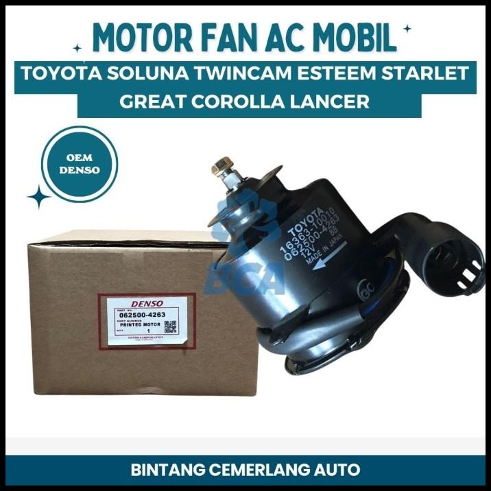 DISKON MOTOR FAN AC MOBIL SOLUNA TWINCAM ESTEEM STARLET GREAT COROLLA LANCER 