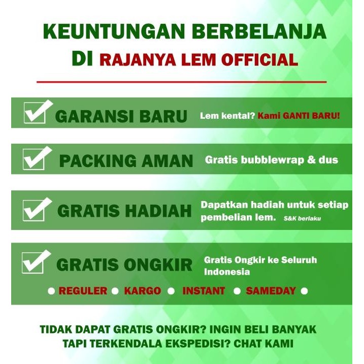 

Lem korea hi q / lem HI-Q / Lem serbaguna / Lem besi isi 50 pcs