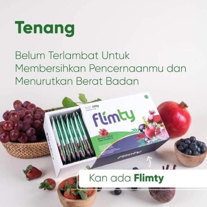 

Flimty Raspberry 1 box 16 sachet diet detox halal bpom stevia