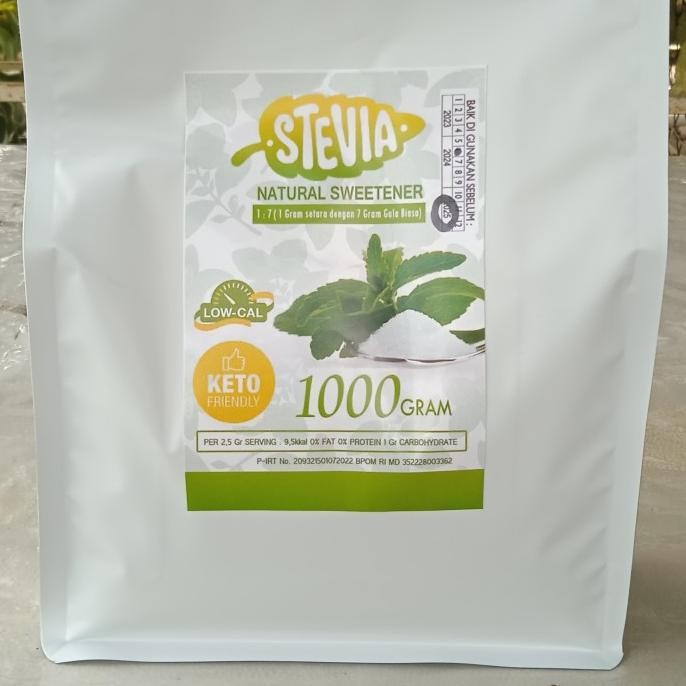 

Stevia Sugar Powder Bubuk Halus Gula Stevia kemasan 1 kg