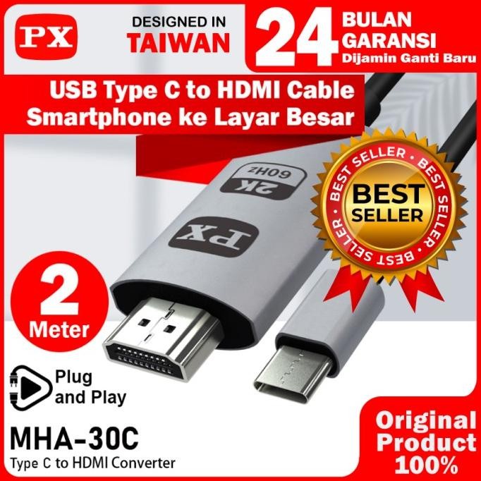 USB Type C to HDMI Kabel Converter Smartphone to TV 2M PX MHA-30C