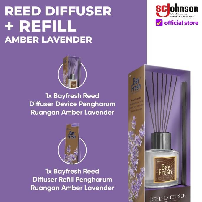 

Bayfresh Reed Diffuser Pengharum Ruangan + Refill - Amber Lavender L88S