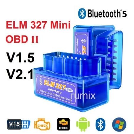 Elm327 Ni Obd Obd2 Bluetooth Alat Wirele Car Canner V1.5 V2.1