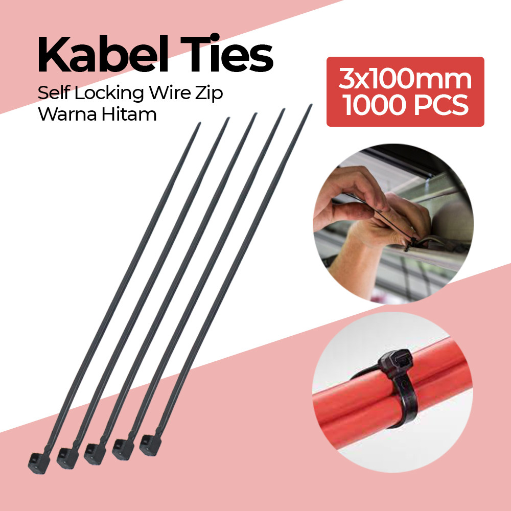 

YCDC Kabel Ties Self Locking Wire Zip 3x100mm 1000 PCS - LYZ-100