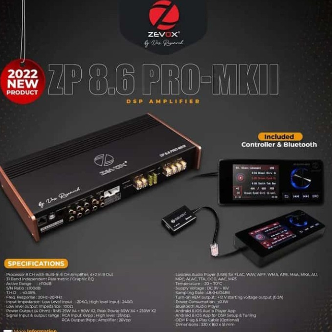 Processor DSP 8 Channel Zevox ZP 8.6 Pro MK II by Vox Research resmi