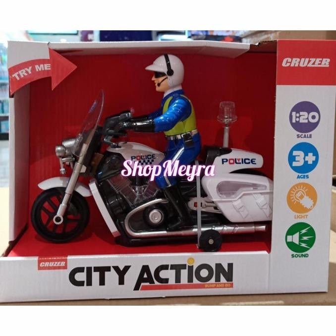 Cruzer City Action Bump and Go Police Motorcycle