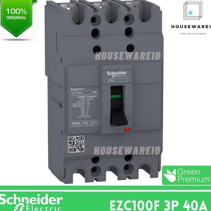 MCCB Schneider Easypact EZC100F 3 Phase 40 Ampere Original, EZC 3p 40a