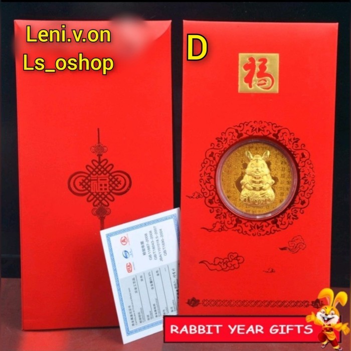

Imlek Angpao Imlek Emas 2023 Kelinci Rabbit Red Pocket Sincia Ampau Tahun Br - Model C D !NEW