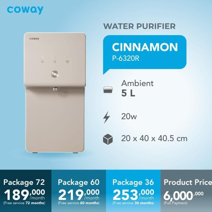 Coway Cinnamon Dispenser RO Pemurni Air Water Purifier Paket 6 Bulan