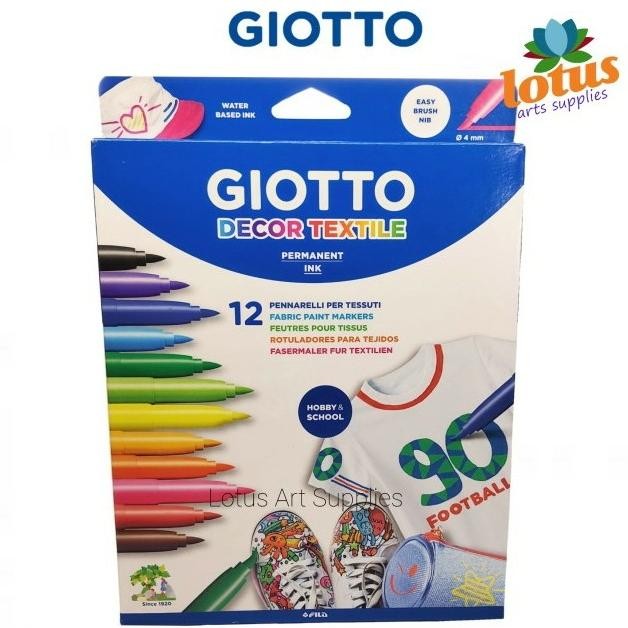 

Giotto Decor Textile Set 12 Warna / Spidol Kain