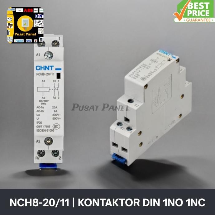 Promo Kontaktor / Contactor Modular Din Rail Chint NCH8-20/11 Murah [terbaik]