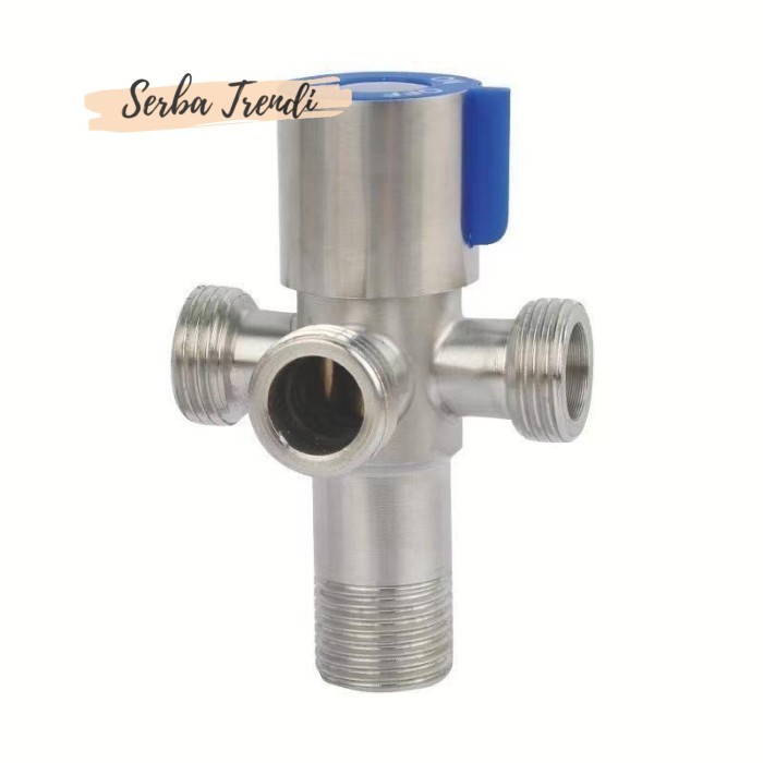 Stop kran cabang 3 stainless valve 3 lubang murah shower kloset