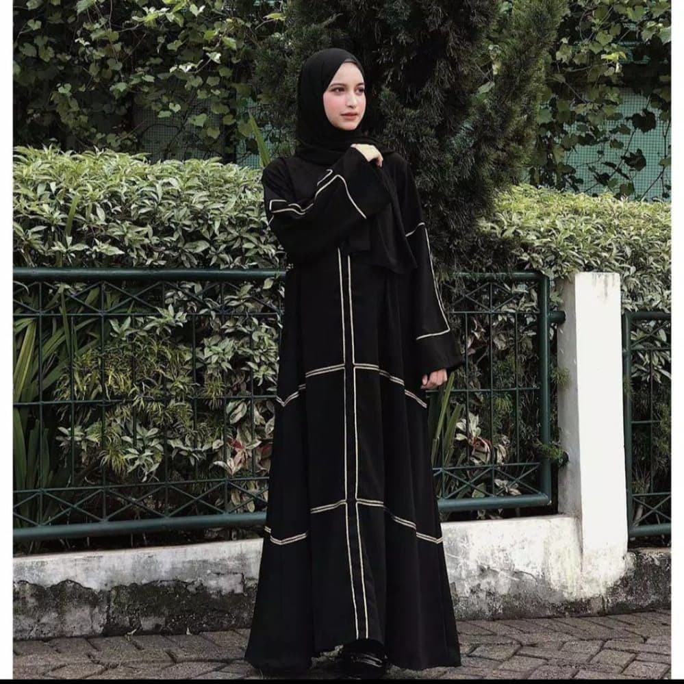 PROMO BAJU MUSLIM RAMADHAN  Abaya Gamis Maxi Dress Arab Saudi Abaya hitam polos Bordir Zephy