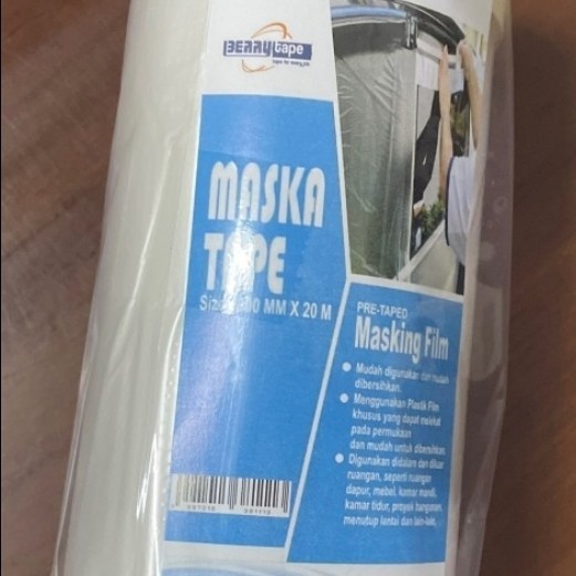 

#####] Isolasi Maska Plastik Cover Masking Tape tinggi 45cm solasi cover tape