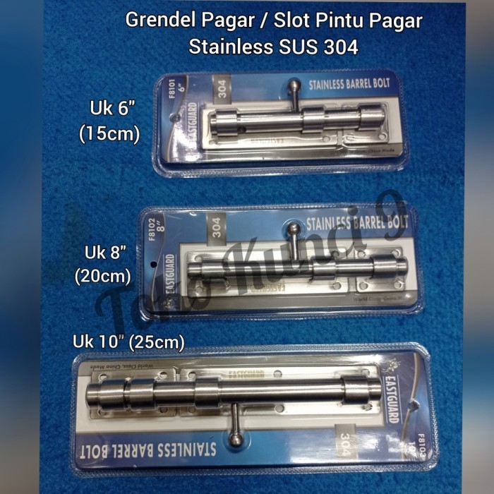 grendel gudang stainless SUS 304 6 inch / Grendel pintu pagar 8 inch - 10inch Slot Pagar Pintu