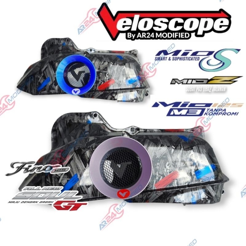 Veloscope Close Filter box Mio M3/Z/S/125 Soul Gt, Fino 125, Xride 125 Carbon motif WTP Forged Cinca