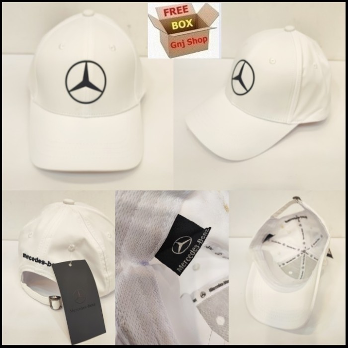 Topi Topi baseball golf logo mercedes import 3 warna full tag pria wanita - Putih kekinian original