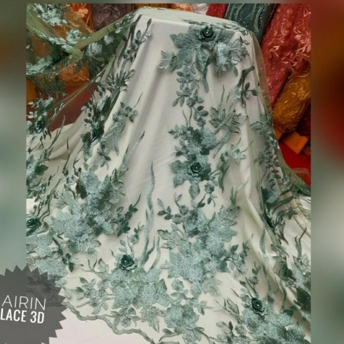 kain tile 3d - brokat 3d bunga timbul. tulle 3d. brukat timbul. burkat GUS