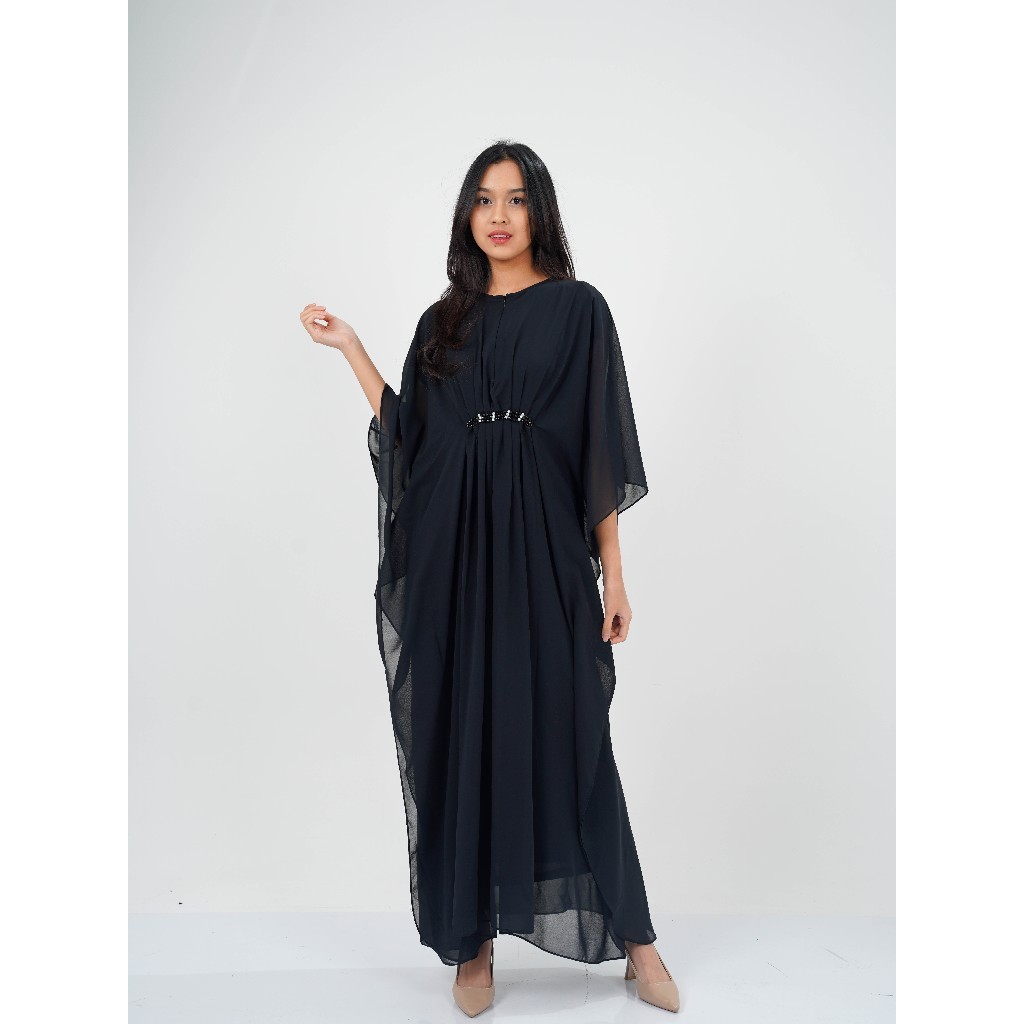 Kaftan Wanita 2025 Simple Elegan Kaptan Bordir Mewah Games Kelelawar Motif Terbaru Baju Lebaran Cewe